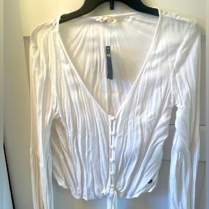 NWT Hollister white button down top